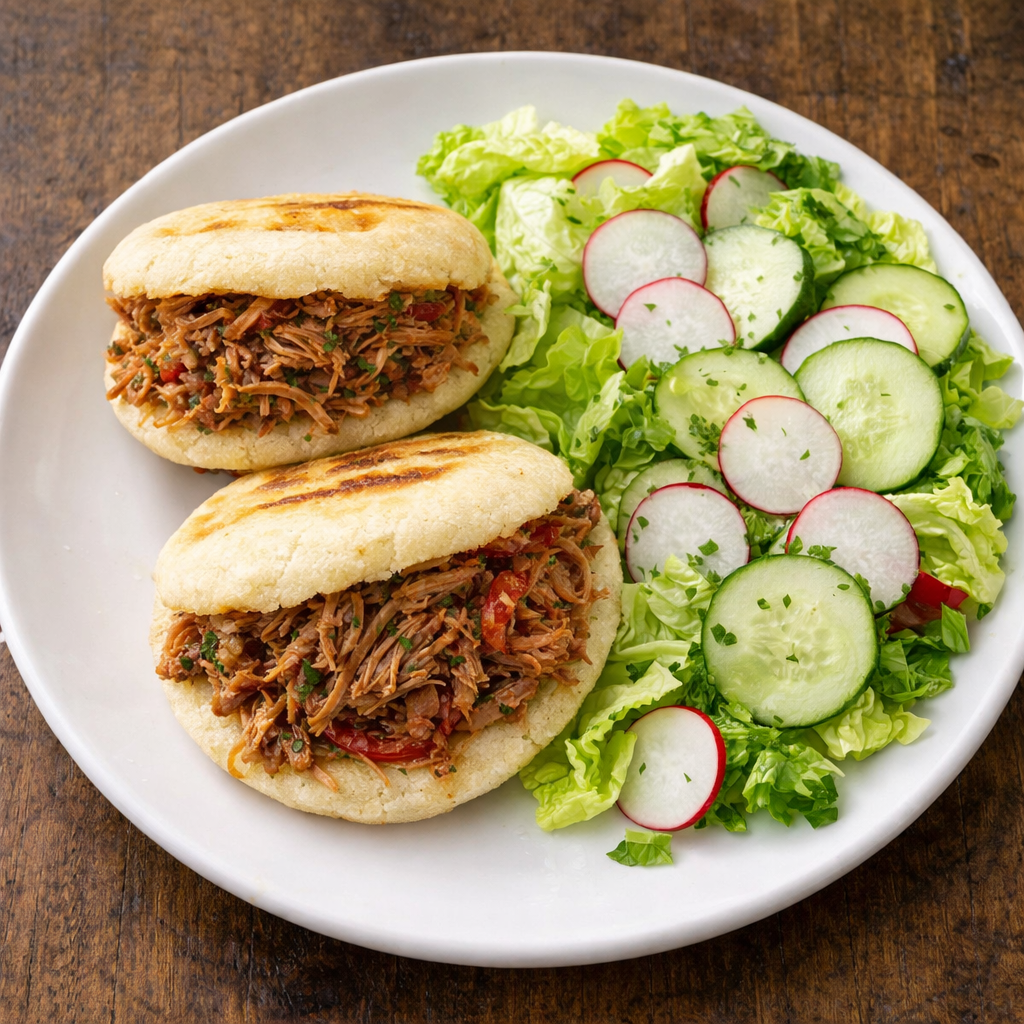 Arepas de carne mechada