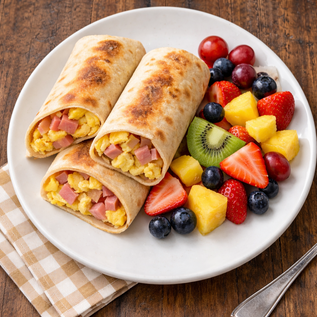 Burritos de huevo y jamon